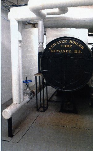 The Kewanee boiler housed in the basement is thought to be the second oldest found in the U.S. today, and one of only 20 remaining worldwide.